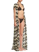 Katherine Chevron Swim Cover-Up Dress