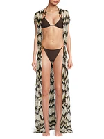 Katherine Chevron Swim Cover-Up Dress