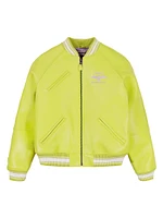 Stadium Logo-Embroidered Leather Jacket