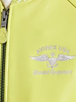Stadium Logo-Embroidered Leather Jacket