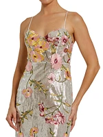 Bustier Floral Appliqué Gown