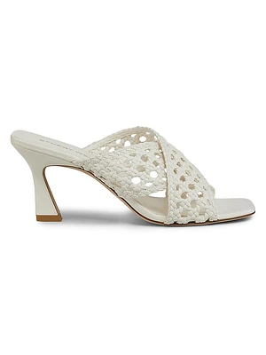 Thea 75MM Woven Leather Slides
