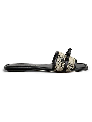 Felicity Raffia Jacquard Slides