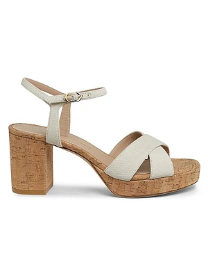 Dayna Denim Cork Platform Sandals
