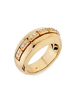 Glimmer 18K-Yellow-Gold & 0.18 TCW Diamond Ring