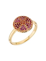 Citron 18K-Yellow-Gold, Ruby & Orange Sapphire Ring