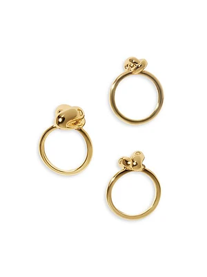 Knot 3-Piece 10K-Gold-Plated Ring Set