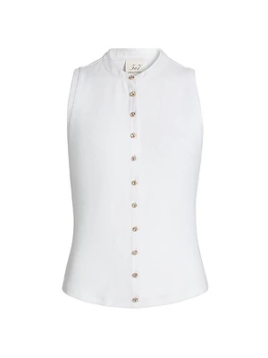 Beverly Sleeveless Buttoned Top