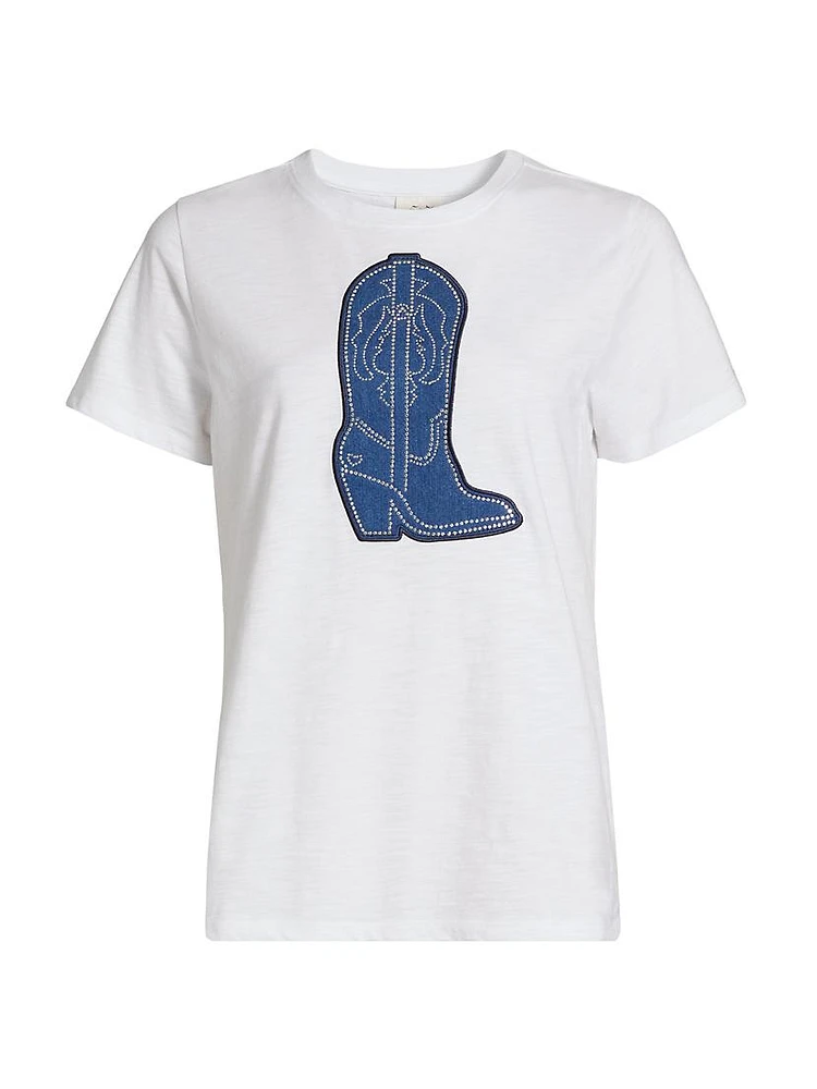 Studded Denim Boot T-Shirt