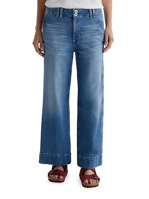 Natasha Cotton Mid-Rise Wide-Leg Jeans