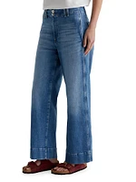 Natasha Cotton Mid-Rise Wide-Leg Jeans