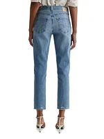 Ex-Boyfriend Distressed Cotton-Blend Crop Jeans