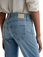 Ex-Boyfriend Distressed Cotton-Blend Crop Jeans