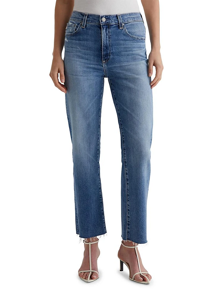 Brinley Cotton Raw-Edge Crop Jeans