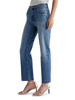 Brinley Cotton Raw-Edge Crop Jeans