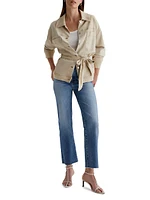 Brinley Cotton Raw-Edge Crop Jeans