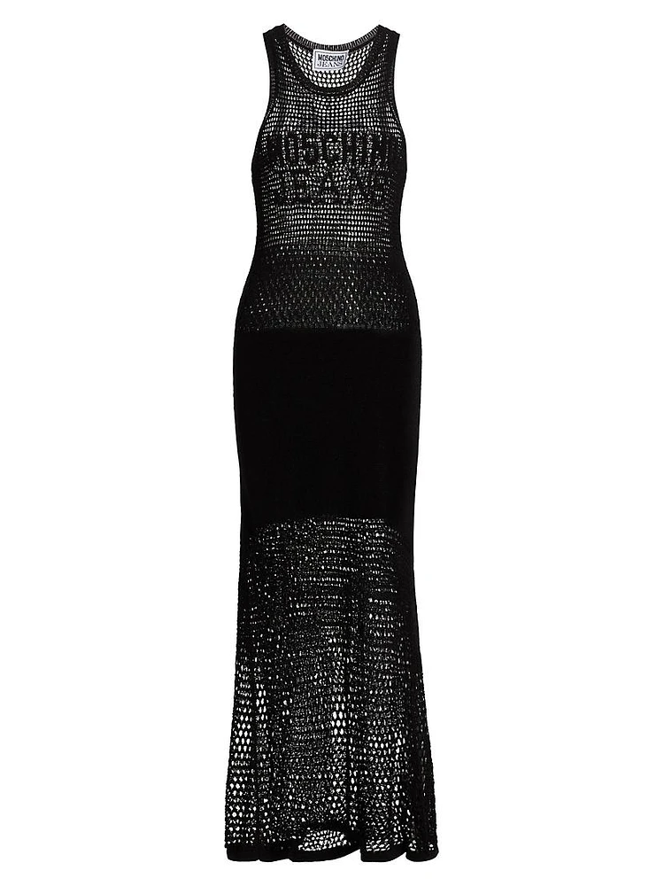Sheer Logo Maxi Dress
