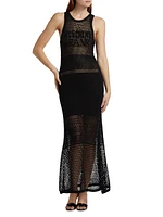 Sheer Logo Maxi Dress