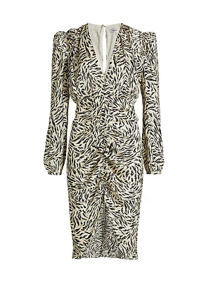 Amara Abstract Silk-Blend Knee-Length Dress