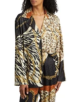 Valentina Animal-Chain-Print Top