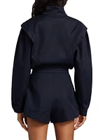 Nabil Cotton Zip-Front Romper