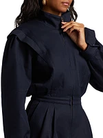 Nabil Cotton Zip-Front Romper
