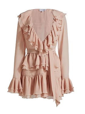Palmero Ruffled Tie-Waist Minidress