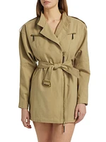 Costura Stretch-Cotton Belted Minidress