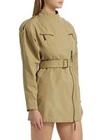 Costura Stretch-Cotton Belted Minidress