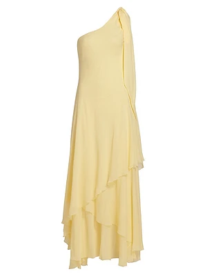 Alliara Asymmetric Draped Maxi Dress
