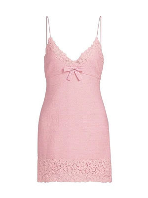Meva Tweed Bow Minidress