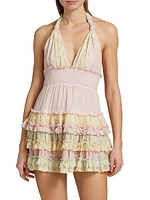 Quintelle Halterneck Ruffled A-Line Minidress