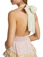 Quintelle Halterneck Ruffled A-Line Minidress