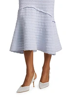 Leigh Pointelle Flounce Hem Midi-Dress