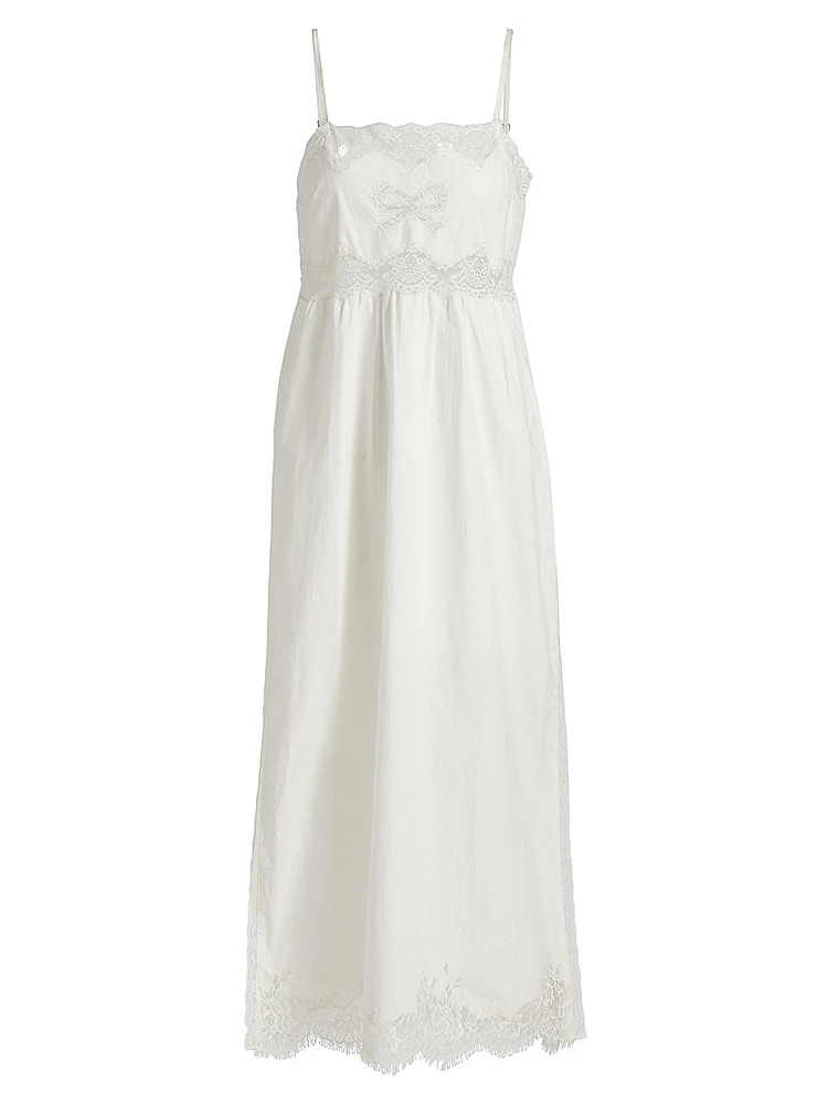 Vinca Lace-Trim Midi-Dress