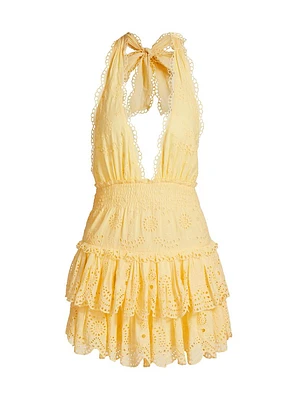 Janea Cotton Fit & Flare Tiered Minidress