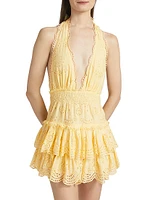 Janea Cotton Fit & Flare Tiered Minidress