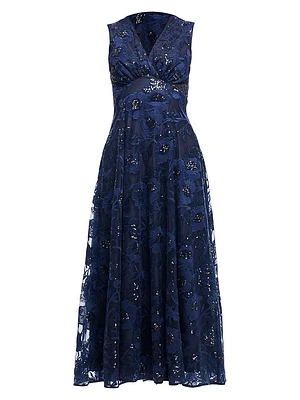 Elliott Embroidered Lace Maxi Dress