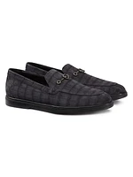 Nubuck Crocodile Leather Loafers