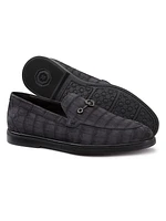 Nubuck Crocodile Leather Loafers