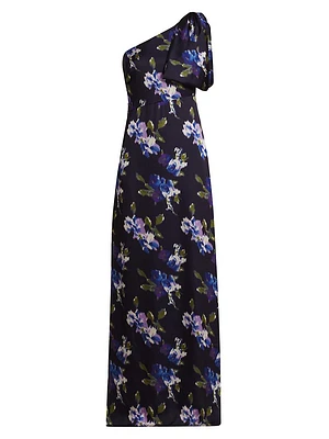 Chelsea Floral One-Shoulder A-Line Gown