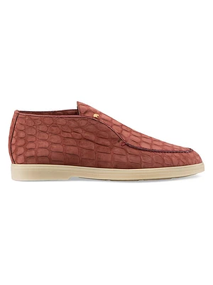 Nubuck Crocodile Leather Loafers