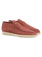 Nubuck Crocodile Leather Loafers