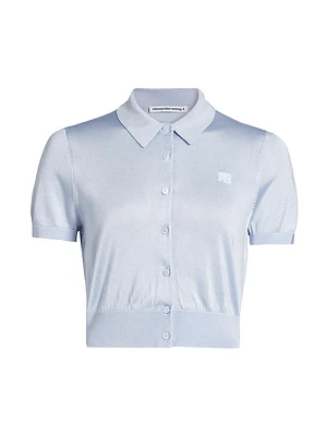Embroidered Logo Polo Cardigan