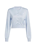Embroidered Logo Crop Cardigan