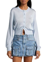 Embroidered Logo Crop Cardigan
