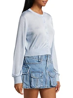 Embroidered Logo Crop Cardigan
