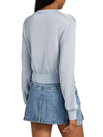 Embroidered Logo Crop Cardigan
