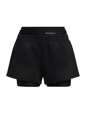Pre-Styled Layered Bike Sweatshorts