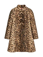 Jaguar Spots Printed Wool Cloth Coat